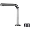 XDSMB Rubinetto Lavandino Bagno 2 Fori Rotazione 360° Miscelatore Acqua Calda Fredda in Rame,grigio Canna di Fucile