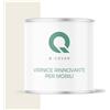 Q-COVER Vernice per mobili satinata, colore: Bianco puro RAL 9010, 2,5 L, colore legno per interni | coprente, a base d'acqua, antigraffio, per cucine, armadi, tavoli, giardino
