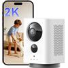 NUASI 2K Telecamera Wi-Fi Interno senza Fili con Batteria 7800mAh, 360° PTZ Telecamera Interno senza Fili, Ricaricabile Videocamera Sorveglianza, Visione Notturna, Rilevamento Movimento, Audio 2 Vie