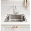 Melanstar Lavello da cucina in acciaio inox, 38 x 38 cm, 1 vasca con foro per rubinetto e set di sifone