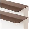 JIALUO0318 Lega di Alluminio Invisibile Maniglie Nascoste per Armadio Maniglie per Mobili Maniglia Cucina Maniglione per Porta Pomolo Marrone 2 Pezzi (Length 150mm)