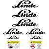 PUMU KIT ADESIVI LINDE PER CARRELLO ELEVATORE MULETTO STICKERS H35D E25 E20 E60 E80 H40 (NERO)