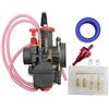 GOOFIT Carburatore 28 Moto Getti Pit Bike sostituzione per 2 Tempi PWK28 Motosega Motocross Scooter e Ciclomotore ATV Quad Go Kart Argento