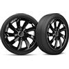 moto-MOLTICO Moltico Copricerchi - Set Copricerchi Universale 4 Pezzi - Adatto a Tutti i Cerchi in Acciaio - Copri Cerchioni - Anello di Sicurezza Regolabile - Nero - 16 Pollici