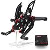Arashi (Version2.0) Regolabile Pedane Arretrate Pedane Poggiapiedi per FZ07 MT07 XSR700 2023-2025, Motorcycle Accessories Parts Nero Accessori Pedalino Posteriori Pedaline