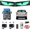 Kensbro 2 occhi LED per auto, 7 x 17,3 cm, occhi LED per camion, programmabili Devil Eyes con controllo APP e telecomando per testo auto camion (pixel 16 x 32)