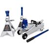 TANIASHOP Crick cric sollevatore 2,5 ton per auto compreso di coppia cavalletti colonnette supporti 2,5 tonnellate CRIC a carrello sollevatore Pantografo con alzata max 330 mm