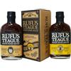 Rufus Teague Box Salse BBQ - Set Honey Sweet & Whiskey Maple - Salse dolci-affumicate in bottiglia di vetro - Regalo uomo, set BBQ festa del papà