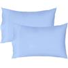 Lirex 2 Federe 40 x 60 cm, 100% Cotone Raso, Traspirante, Rinfrescante, Morbido per un Sonno di Qualità,Certificate Oeko-Tex, Federe con Chiusura A Busta, Blu Chiaro