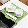 BSITSSS Tappetino Scolapiatti 32 x 40 cm, Silicone Tappetino Scolapiatti Antiscivolo, Verde Scola Posate Tappeto Scolapiatti Cucina per Il Bancone della Cucina