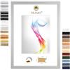 FRAMO Cornice portafoto in legno 26 x 36 cm (misura immagine) in argento opaco, dimensioni a scelta, cornice per poster, puzzle, collage fotografico, su misura, cornice su misura