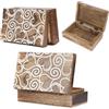 Ajuny Scatola Portaoggetti in Legno Intagliata a Cuore Bianco Marrone 8x5