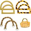 YiiHHooN Manici per Borse Uncinetto, 6 Pezzi Manici per Borsa in Imitazione bambù, 3 Stili Manici a Forma di D e U in Plastica per Borse Fai da Te e Accessori per Borse