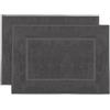 ZOLLNER 2 Tappetini da bagno in 50x70 cm - Zerbino assorbente e morbido in cotone - lavabile a 95°C - adatto per riscaldamento a terra - grigio scuro - qualità alberghiera