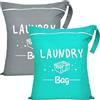 Eclove 2 Pezzi Sacchetti Lavatrice Biancheria,Sacco Biancheria Sporca Viaggio Riutilizzabile Sacchetto Lavatrice con Cerniera,Lmpermeabile Sacchetto Organizer per Palestra Costume da Bagno(Grigio e Verde)