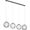 Uniprodo UNI_LD_15 - Lampadario a sospensione con 4 lampadine E27, 40 W, in vetro fumo, lampada a sospensione