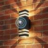 LASIDE Applique da Parete Esterno con Sensore Crepuscolare, GU10 Nero Alluminio Up Down Lampada da Parete Esterni, IP65 Impermeabile Luce Lampade da Esterno per Garage, Veranda, Giardino