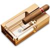 CIGARLOONG Posacenere per sigari in vetro e cristallo, elegante, infrangibile e perfetto per uso interno, esterno, terrazza, casa o ufficio, con confezione regalo (oro)