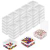 HJYIMYI 50 Pezzi Piccole Scatole Plastica Trasparente Quadrato Mini Scatola plastica Scatoline Plastica con Coperchio, contenitori piccoli con coperchio per Perline, Gioielli, DIY Artigianato (4.5x4.5x2cm)