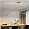 Lanekd Lampadario Soggiorno Cucina LED Dimmerabile Lampada da Tavolo da pranzo Lampada a Sospensione Moderna con Telecomando Plafoniera Lampadari Sala da Pranzo Bagno Ufficio Lampade (Oro, L140cm)