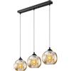 H.W.S Lampada A Sospensione In Vetro Cristallo Lampadario Moderno Sfera Design Creativo Regolabile Altezza Decorazione Interna Soggiorno Apparecchio (amber, 3 flamming lang)