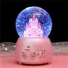 ITODA Sfera Di Cristallo Di Music Box Globo musicale con neve carillon rotante luce notturna palla automatica ornamento da tavolo per compleanno Natale Capodanno festa festival regali