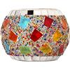 JYCRA Bellissimo Portacandele Tealight in Mosaico di Vetro in Stile Europeo, Squisita Ciotola Portacandele Votiva Tealight per Matrimoni Domestici