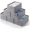 YOYIKKO 6 Pezzi Grandi Organizer per Armadio Vestiti 7 Scomparti, Cestelli Portaoggetti Impilabili, Contenitori per Vestiti Guardaroba per Maglioni, Magliette, Felpe Con Cappuccio (Grigio-178)
