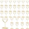 JRYGAC 30 Pezzi Oro Segnaposto Tavolo, Segnaposto Matrimonio, Porta Foto | Titolari di Carta Numero di Tabella Memo Clip per Feste Ristoranti Foto Matrimoni Banchetti (50mm di Altezza Forma di Cuore)