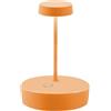 Zafferano, Swap Mini, Lampada da Tavolo Ricaricabile e Senza Fili con Controllo Touch, Adatta per Salotto ed Esterni, Dimmer, 2700 K, Altezza 14,8 cm, Colore Arancio
