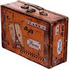 Birendy Scatola a forma di valigia, baule in legno con rivestimento in pelle, stile vintage, con guarnizioni in metallo, effetto antico, in diverse misure, di alta qualità, stile coloniale, marittimo, scatola in legno decorata. Articolo SJ15369, Bunt, …