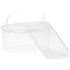 Nipter Secchio con coperchio 5l, Secchio rettangolare 5,8l, Secchio in plastica trasparente, impilabile, 3 pezzi