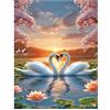 DCIDBEI Pittura Diamante Coppia di Cigni 40x50 cm Diamond Painting Cigno Dipingere con i Numeri Cigno Adulti Strass Adesivo su Tela Puzzle 5D Diamond Paesaggio e Natura Puzzle di Perline Animali
