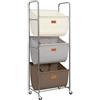STORAGE MANIAC Cesto portabiancheria verticale da 120 litri, 3 sezioni con ruote e 2 rotture, cesti portabiancheria a 3 livelli per piccoli spazi, dormitorio, lavanderia, armadio, multicolore a 3