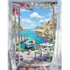 MOTGOM Diamond Painting Terrazza sul Mare, Diamond Painting Adulti Terrazza sul Mare, DIY Pittura Diamante Kit Regalo per Decorazione Parete Casa 30x40cm
