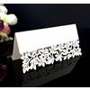 SYSUII Segnaposto da tavolo, 100 pezzi - Carte per ospiti con elegante design a foglia cava a guscio perla, numeri da seduta per matrimonio, compleanno, cresima, comunione, battesimo - Bianchi