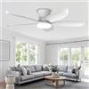 Dceinz Ventilatore Da Soffitto Con Luce 5 Pale Dimmerazione Telecomando 6 Velocità E Timer Silenzioso Lampadario Con Ventilatore Da Soffittoreversibile,Bianco-42