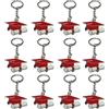 PuntoCasaStore 12 pz Ciondolo zama Laureato Tocco Cappello Rosso Laurea con Portachiavi 8 cm bomboniera Laurea