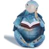oliruim Statuetta Tartaruga Marina in Resina che Legge, Piccola Statua Decorativa Blu Tema Mare, Decorazione Costiera per Scrivania, Libreria, Comodino, Soggiorno, Idea Regalo per Amanti dei Libri