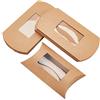 BENECREAT 20PCS Scatole per Cuscini in Carta Kraft Marrone 13.9x10x3.8cm con Finestra Trasparente, Confezione di Caramelle Scatola Regalo per La Festa di Compleanno di Nozze