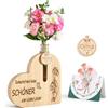 VeLoscient Gifts For Mum and Grandma, Heart-Shaped Vase, Mother Day Gift with 3d Greeting Card, Birthday Gift, Gifts for Girlfriends and Women, Regali per mamma nonna