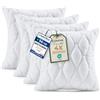 Utopia Bedding Cuscini trapuntati, Cuscini trapuntati per letto e cuscini decorativi, Cuscini per divano. (4, Bianco, 50x50 cm)