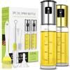 OSDUE Spruzzatore Olio per Friggitrice Aria, 2 Pezzi Spruzzatore Olio in Acciaio Inox 100ml senza BPA, con 1 pennello in silicone 1 Imbuto 1 spazzola per la pulizia, per Cucina e Friggitrice ad Aria