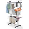 Avilia - Stendino Verticale 3 Livelli con Ruote Pivottanti - Stendibiancheria Verticale Salvaspazio PP+Ferro, 20 kg | Stendino Salvaspazio L105×P64×A173 cm, Bracci 29 cm (Grigio Scuro)