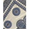 Seamar Copritutto Medio Margherita 100% Cotone Copriletto 140x240cm Copri Divano Etnico Telo Mare (Bianco-Blu)