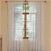 TUDECO Tende bianche con volant, stile bohémien, in pizzo trasparente, per sala da pranzo, stile shabby chic, con tasca per asta, 2 pannelli, 140 x 240 cm