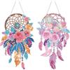 ZGGZHeim DIY Farfalla Diamond Painting Wind Chimes Acchiappasole Set, Campanello a vento con diamanti Pittura viola sognanti acchiappasole, Diamond Painting Pendenti Decorativi per Finestra Porta Casa