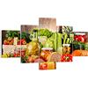 ARTTOR Quadro su Tela Il cibo verdure broccoli carne Stampe da Parete 125x70cm Quadri Moderni Soggiorno Camera da Letto 5 pezzi Piccoli Decorazione Murale Wall Art Canvas Grafica Immagini EA125x70-3182