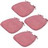 Generico Cuscino per Sedia Semicircolare Lavabile con Lacci 43x41x35 Cm. Cuscino Antiscivolo per Sedia da Esterno per Sedia da Giardino, Sedia da Pranzo O Sedia da Ufficio,Rosa,4PCS