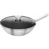 ZWILLING Joy Plus - Wok antiaderente in acciaio INOX con coperchio, 30,5 cm